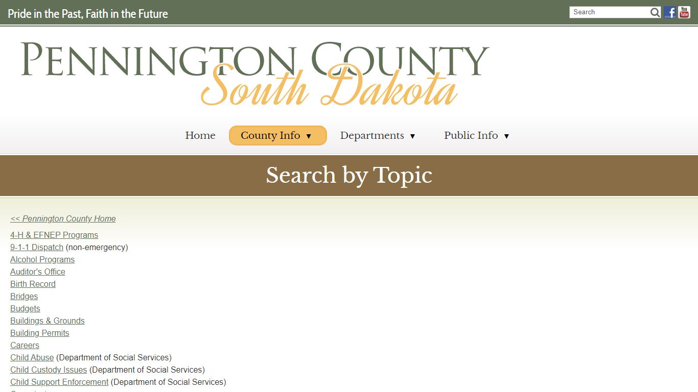 Search by Topic - Pennington County, South Dakota